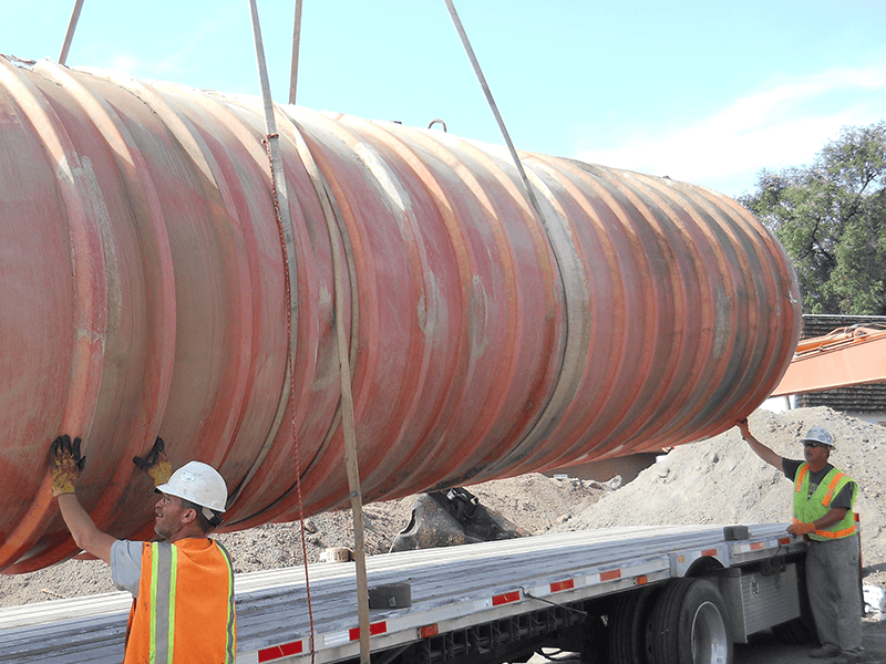 43 Loading the regular unleaded UST on to the flat bed trailer (1)